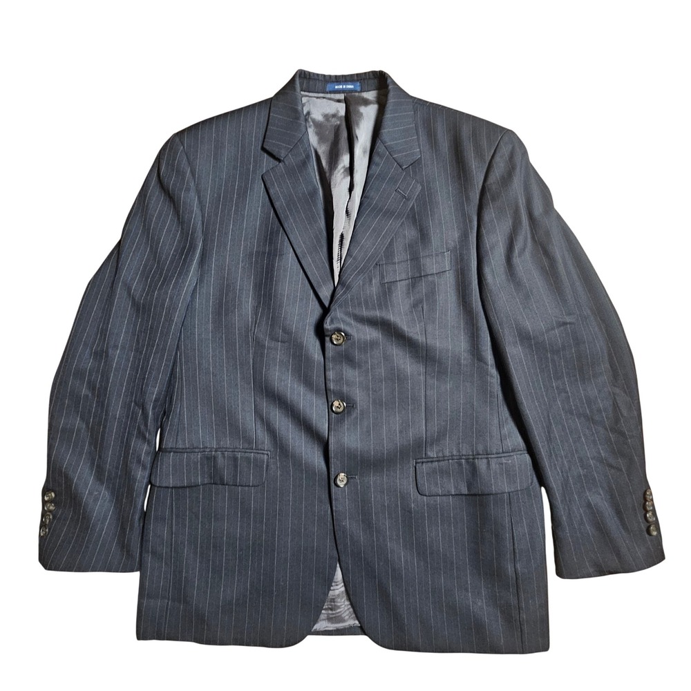 Ralph Lauren Wool Pinstripe Blazer Sport Coat 42R Classic Quiet Luxury Old Money